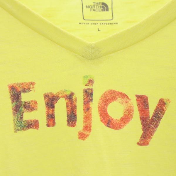 THE NORTH FACE ノースフェイス NTW31444 半袖 Vネック Tシャツ L イエロー系 レディース