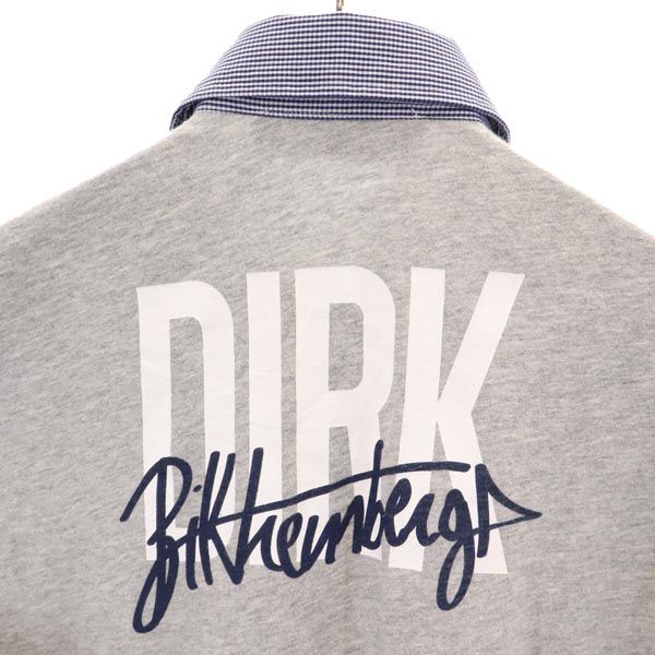 DIRK BIKKEMBERGS ダークビッケンバーグ バックロゴプリント チェック柄 半袖 シャツ 36 ネイビー系 レディース