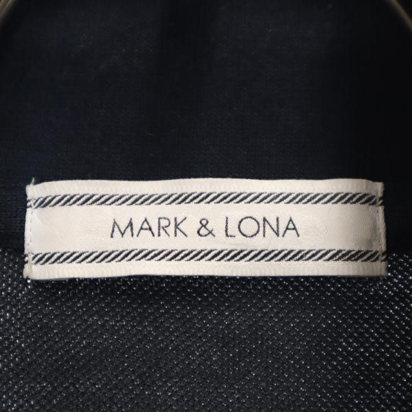 MARK&LONA マークアンドロナ 日本製 ゴルフ 半袖 ポロシャツ S ネイビー 鹿の子 レディース