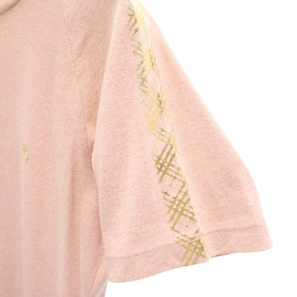 BURBERRY BLUE LABEL バーバリーブルーレーベル 日本製 三陽商会 肩プリント 半袖 Tシャツ M ピンク系 メンズ