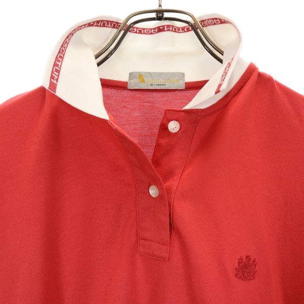Aquascutum アクアスキュータム 日本製 半袖 ポロシャツ レッド系 レディース