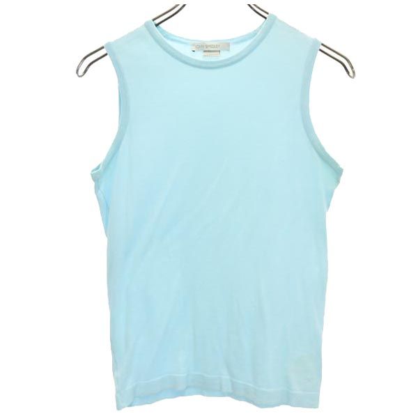 JOHN SMEDLEY ジョンスメドレー ノースリーブ ニット カットソー S ブルー系 レディース