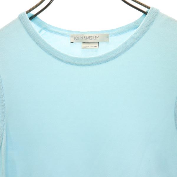 JOHN SMEDLEY ジョンスメドレー ノースリーブ ニット カットソー S ブルー系 レディース