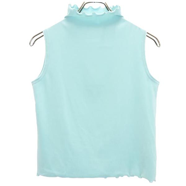 FOXEY NEW YORK フォクシーニューヨーク 日本製 ノースリーブ カットソー 40 ブルー系 レディース