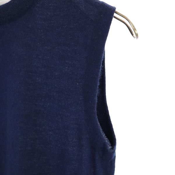 ENFOLD エンフォルド カシミヤブレンド ノースリーブ ニット 38 ネイビー系 ベスト セーター レディース