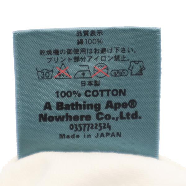 A BATHING APE アベイシングエイプ 日本製 プリント 半袖 Tシャツ S 白系 メンズ