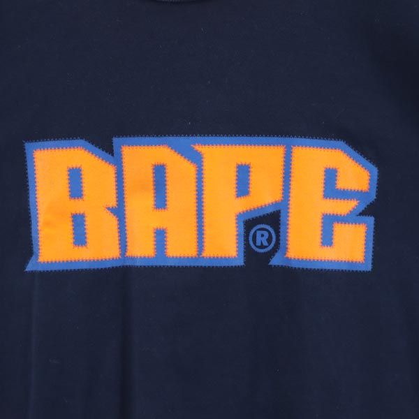 A BATHING APE アベイシングエイプ 日本製 プリント 半袖 リバーシブル Tシャツ S オレンジ系 メンズ
