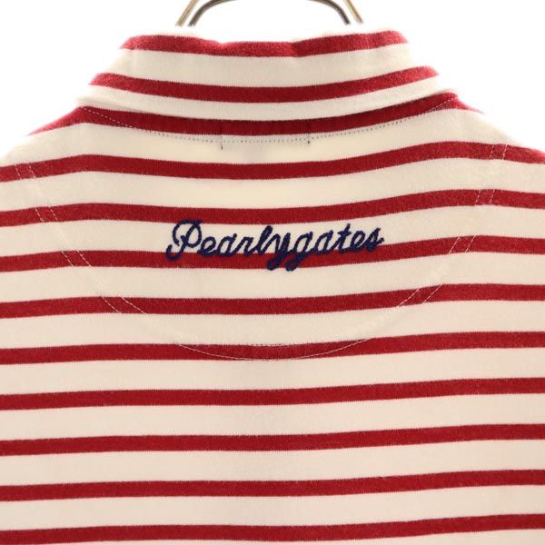 PEARLY GATES パーリーゲイツ 日本製 ゴルフ 半袖 ワンピース 0 レッド×ホワイト レディース