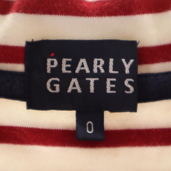 PEARLY GATES パーリーゲイツ 日本製 ゴルフ 半袖 ワンピース 0 レッド×ホワイト レディース