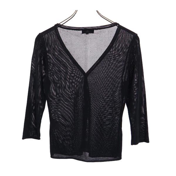 INTER PLANET インタープラネット 7分袖 カーディガン 2 黒 レディース