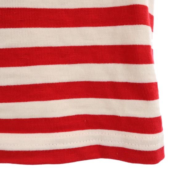 Tory Burch トリーバーチ ボーダー柄 半袖 Tシャツ L レッド×アイボリー クルーネック メンズ