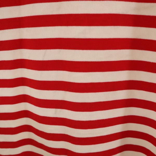 Tory Burch トリーバーチ ボーダー柄 半袖 Tシャツ L レッド×アイボリー クルーネック メンズ