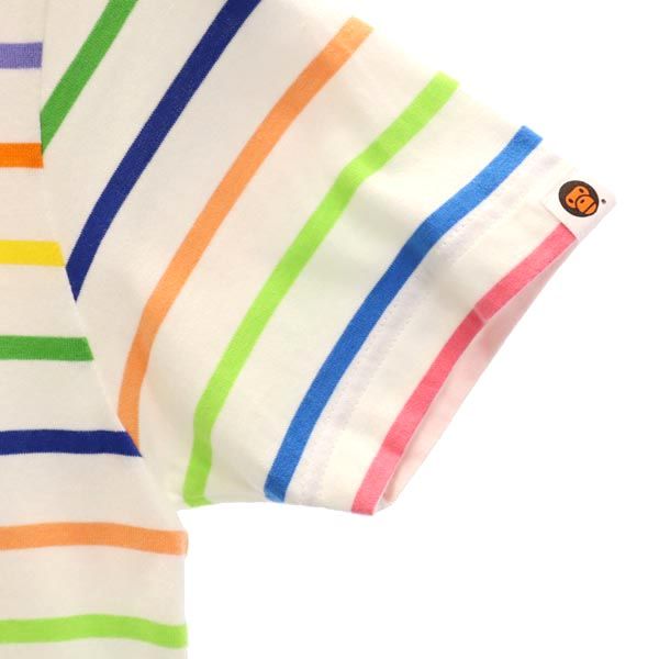 A BATHING APE アベイシングエイプ ボーダー 半袖 Tシャツ SHORT ホワイト系 レディース