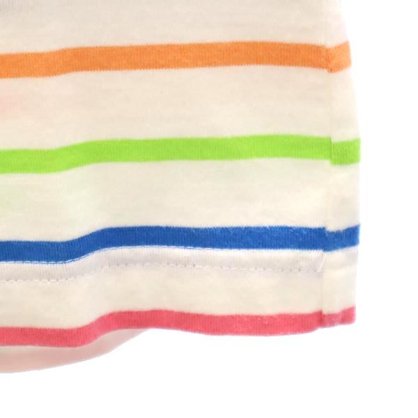 A BATHING APE アベイシングエイプ ボーダー 半袖 Tシャツ SHORT ホワイト系 レディース