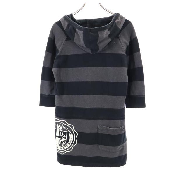 PEARLY GATES パーリーゲイツ 日本製 ボーダー ゴルフ 7分袖 チュニック 1 グレー系 レディース