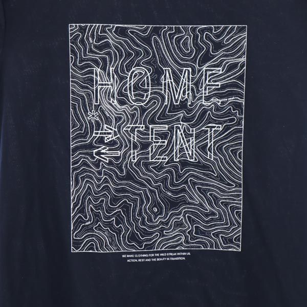 snowpeak スノーピーク プリント 半袖 Tシャツ S ネイビー系 アウトドア メンズ