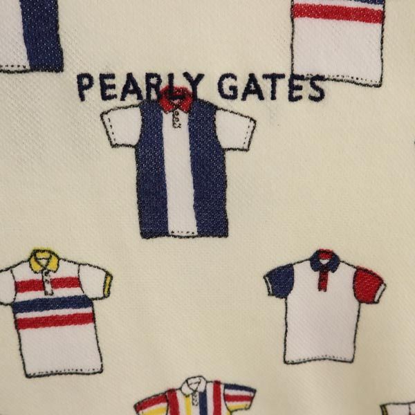 PEARLY GATES パーリーゲイツ 日本製 ゴルフ 半袖 ポロシャツ 2 ホワイト系 鹿の子 メンズ