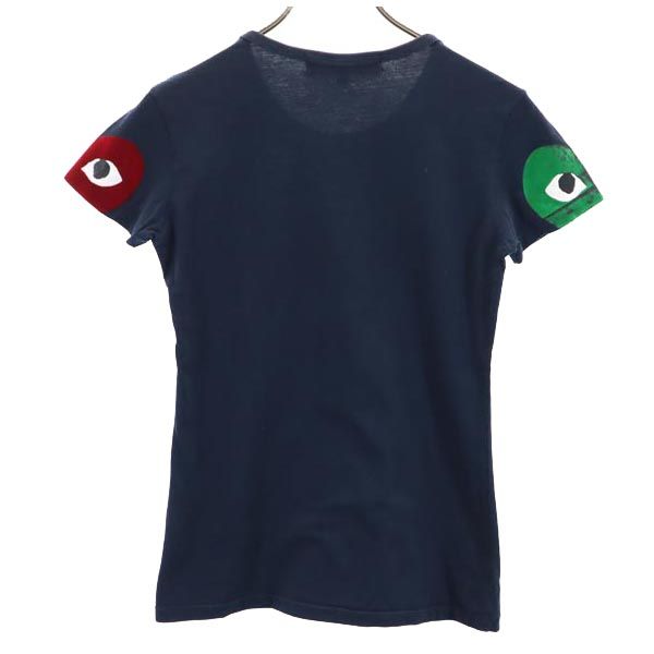 プレイコムデギャルソン 2009年 日本製 プリント 半袖 Tシャツ M ネイビー系 PLAY COMME des GARCONS レディース