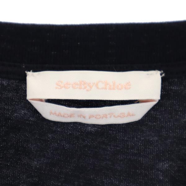 SEE BY CHLOE シーバイクロエ 半袖 袖切替 カットソー XS ネイビー系 レディース