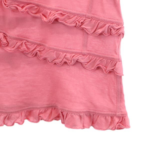 LOUIS VUITTON ルイヴィトン イタリア製 半袖 フリル カットソー M ピンク系 レディース