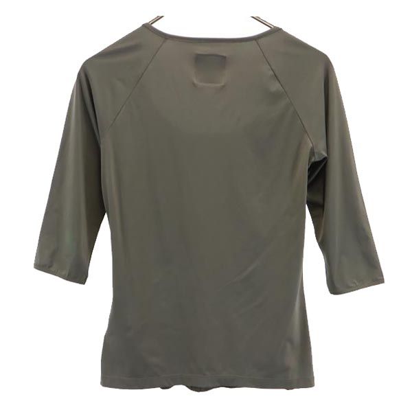 CHANEL シャネル イタリア製 7分袖 カットソー 38 カーキ系 レディース