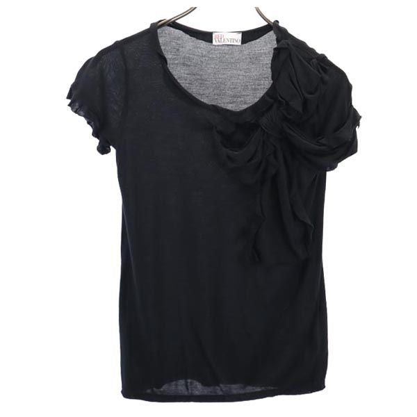 RED VALENTINO レッドヴァレンティノ 半袖 デザイン カットソー XS ブラック系 レディース
