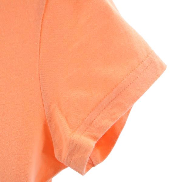 ARMANI JEANS アルマーニジーンズ 半袖 Tシャツ USA8 オレンジ系 ロゴ レディース