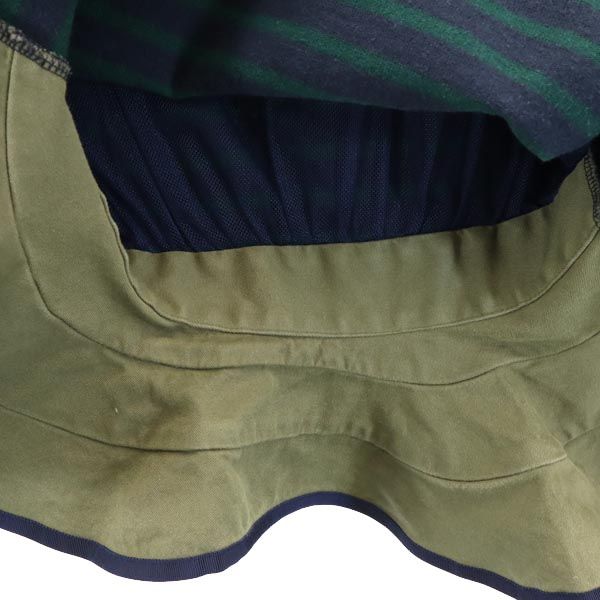 サカイ ボーダー デザイン 半袖 デザイン Tシャツ 2 グリーン Sacai 裏メッシュ カットソー レディース