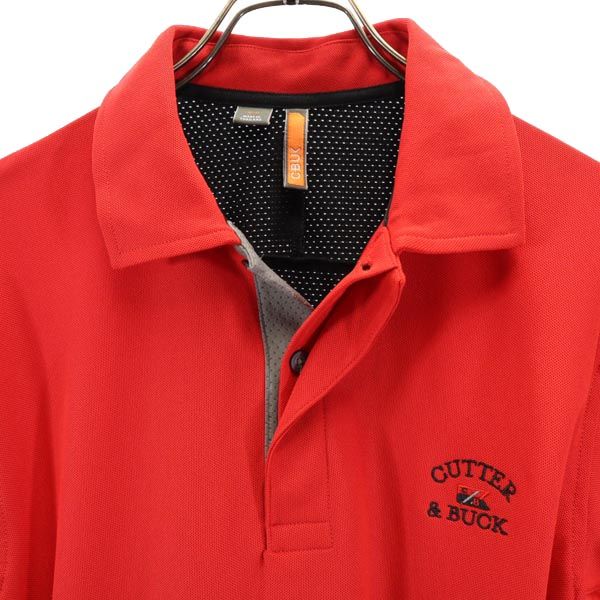 CUTTER&BUCK カッターアンドバック 半袖 ポロシャツ M レッド メンズ