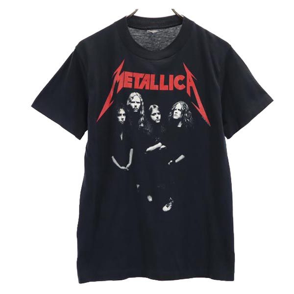 METALLICA メタリカ 80s ヴィンテージ プリント 半袖 Tシャツ 黒系 バンド バンT ロゴ メンズ