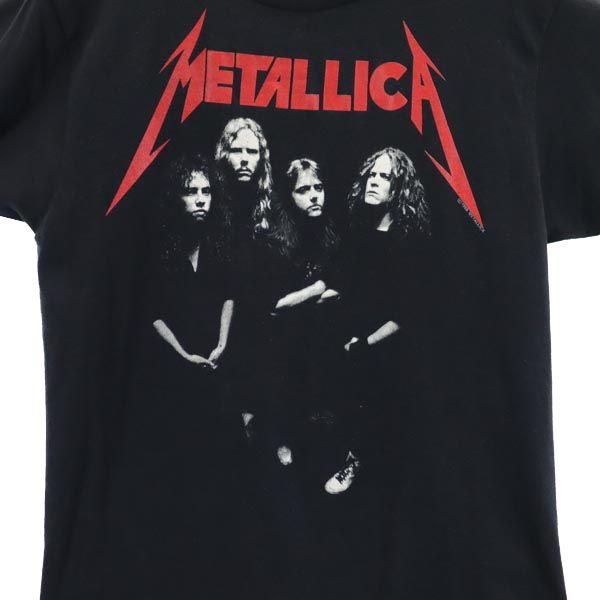 METALLICA メタリカ 80s ヴィンテージ プリント 半袖 Tシャツ 黒系 バンド バンT ロゴ メンズ