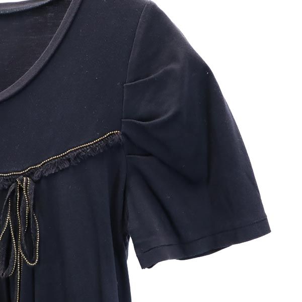 MACKINTOSH PHILOSOPHY マッキントッシュフィロソフィー 日本製 三陽商会 リボンデザイン 半袖 Tシャツ 38 ネイビー レディース