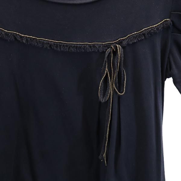 MACKINTOSH PHILOSOPHY マッキントッシュフィロソフィー 日本製 三陽商会 リボンデザイン 半袖 Tシャツ 38 ネイビー レディース