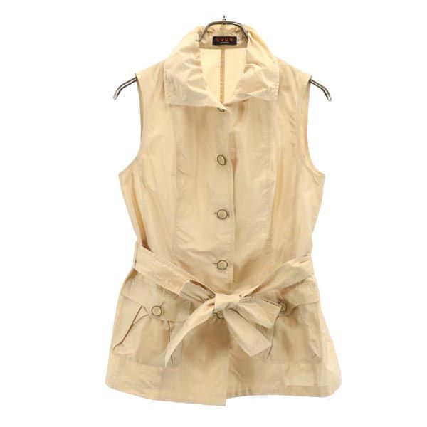 EVEX by KRIZIA エヴェックス バイ クリツィア 三陽商会 ノースリーブ シャツ 40 ベージュ ベルト付 レディース