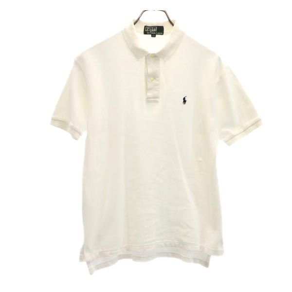 Polo by Ralph Lauren ポロバイラルフローレン 80s 緑タグ ボーイズ ヴィンテージ 半袖 ポロシャツ 170 ホワイト系 鹿の子 キッズ