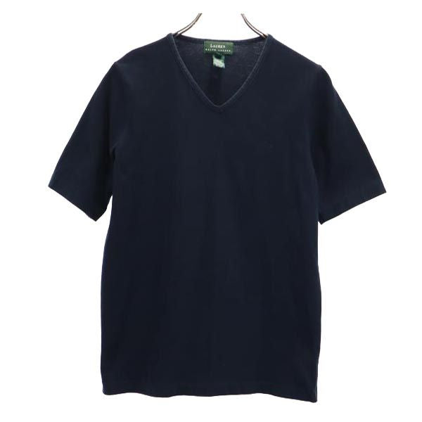 LAUREN RALPH LAUREN ローレンラルフローレン 半袖 Vネック Tシャツ S ネイビー系 レディース