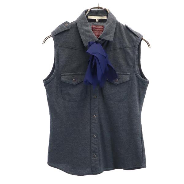 MARK&LONA マークアンドロナ 日本製 ノースリーブ カットソー M ダークグレー レディース