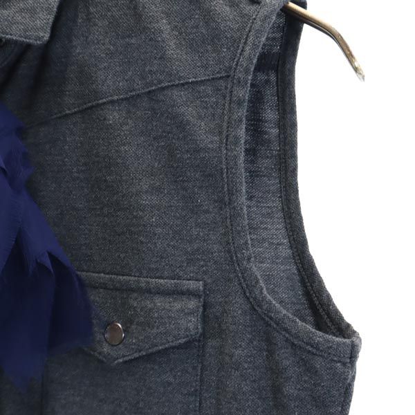 MARK&LONA マークアンドロナ 日本製 ノースリーブ カットソー M ダークグレー レディース