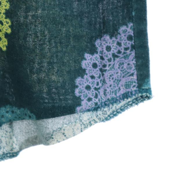 Denime ドゥニーム 総柄 半袖 シャツ グリーン メンズ