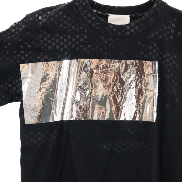 tactor タクター スクリーンプリント 半袖 Tシャツ 1 黒系 ホログラムシート クルーネック メンズ