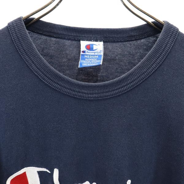 Champion チャンピオン 90s USA製 オールド デカロゴ 半袖 Tシャツ M ネイビー メンズ