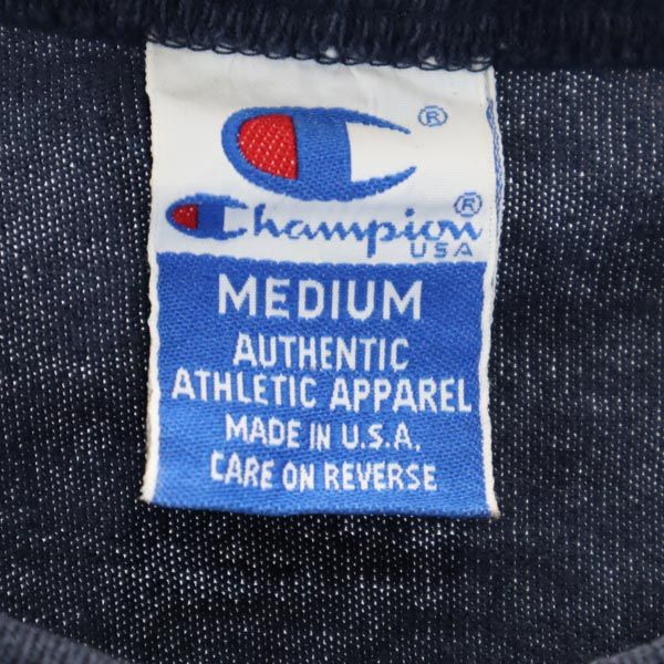 Champion チャンピオン 90s USA製 オールド デカロゴ 半袖 Tシャツ M ネイビー メンズ