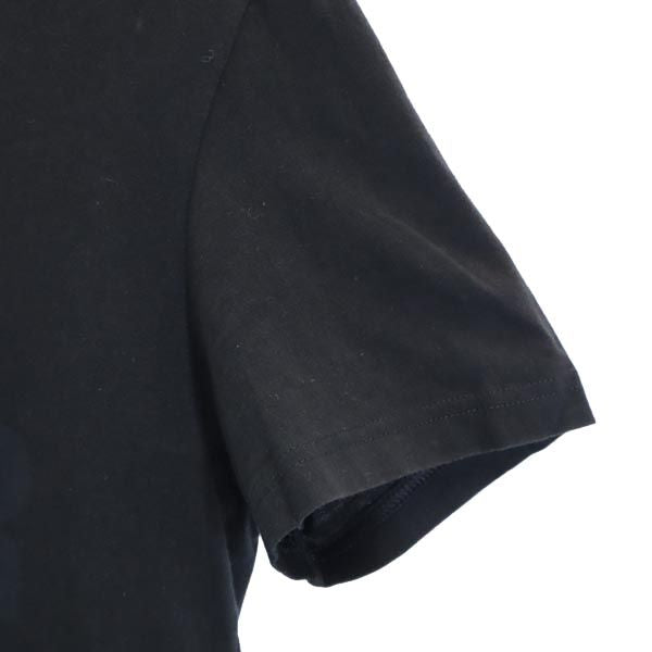 Emporio Armani エンポリオアルマーニ プリント 半袖 Vネック Tシャツ USA M ブラック系 ロゴ メンズ