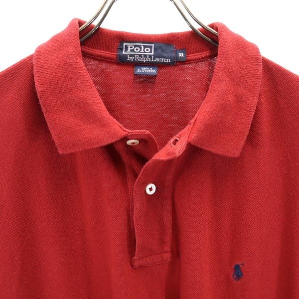 Polo by Ralph Lauren ポロバイラルフローレン 半袖 ポロシャツ XL 赤 鹿の子 メンズ