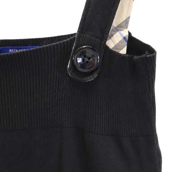 BURBERRY BLUE LABEL バーバリーブルーレーベル 三陽商会 コットンニット 切替 キャミソール 38 黒 レディース