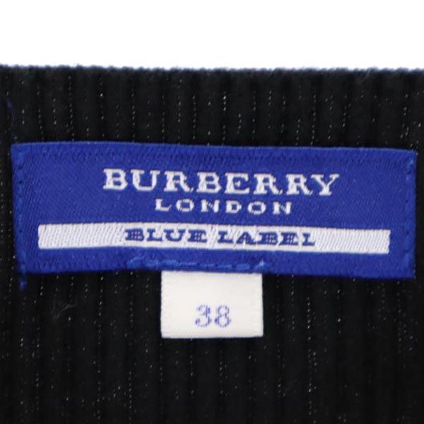 BURBERRY BLUE LABEL バーバリーブルーレーベル 三陽商会 コットンニット 切替 キャミソール 38 黒 レディース