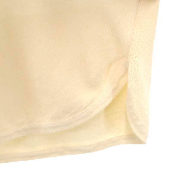 Salvatore Ferragamo サルヴァトーレフェラガモ シルクブレンド ボーダー柄 半袖 ニット M ベージュ系 セーター レディース