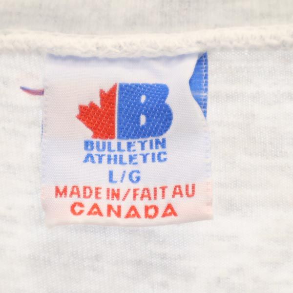 BULLETIN ATHLETIC 90s オールド バックプリント 半袖 Tシャツ L グレー アイスホッケー メンズ