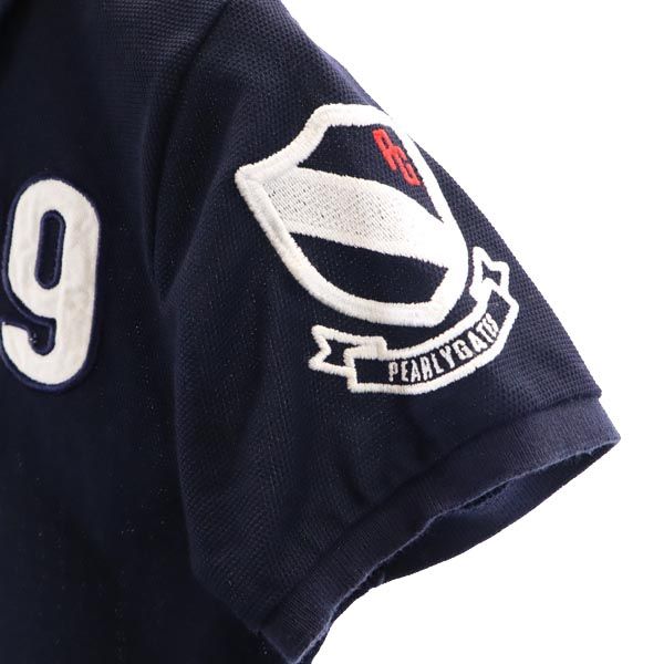 PEARLY GATES パーリーゲイツ 日本製 ゴルフ 半袖 ポロシャツ 0 紺 鹿の子 レディース