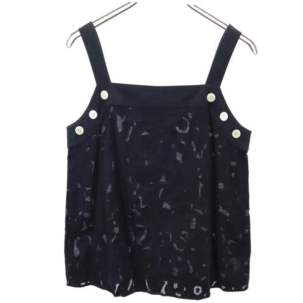 MARC BY MARC JACOBS マークバイマークジェイコブス 花柄 ノースリーブ カットソー 6 ブラック レディース